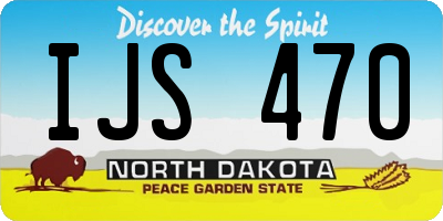 ND license plate IJS470