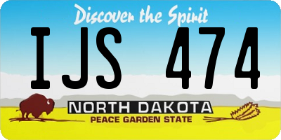 ND license plate IJS474