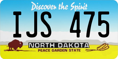 ND license plate IJS475