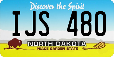 ND license plate IJS480