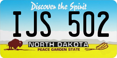 ND license plate IJS502