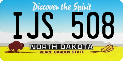 ND license plate IJS508