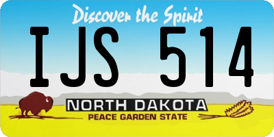 ND license plate IJS514