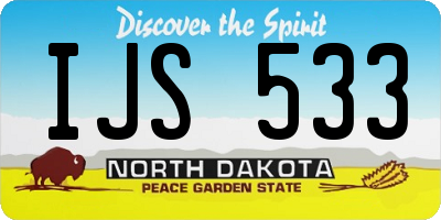 ND license plate IJS533