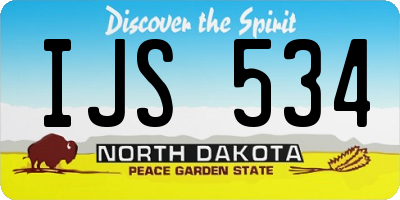 ND license plate IJS534