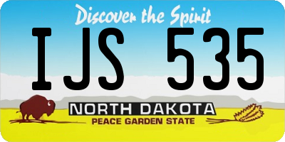 ND license plate IJS535