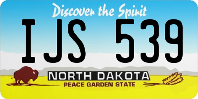 ND license plate IJS539