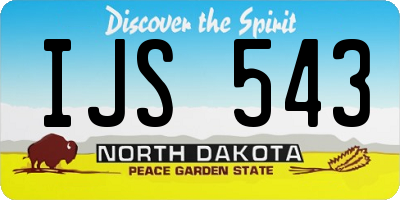 ND license plate IJS543