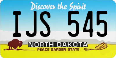 ND license plate IJS545