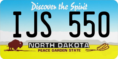 ND license plate IJS550