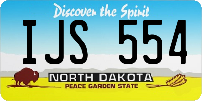 ND license plate IJS554