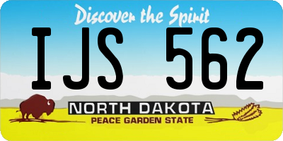 ND license plate IJS562