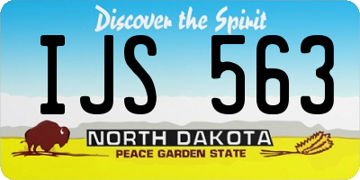ND license plate IJS563