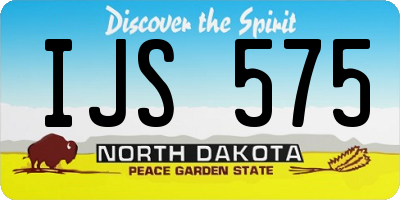 ND license plate IJS575
