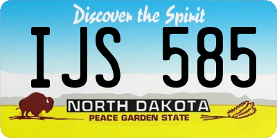 ND license plate IJS585