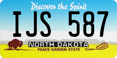 ND license plate IJS587