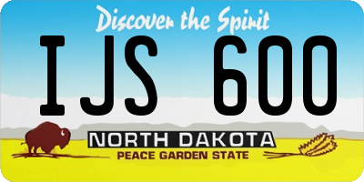 ND license plate IJS600