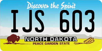 ND license plate IJS603