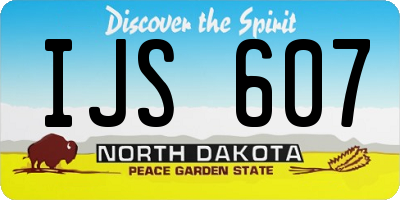 ND license plate IJS607