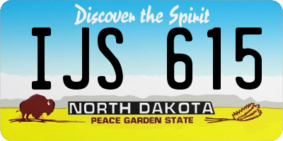 ND license plate IJS615