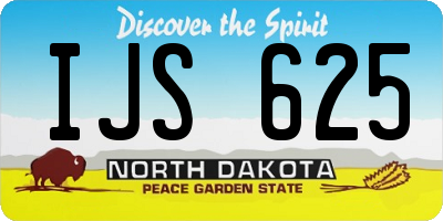 ND license plate IJS625