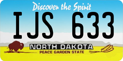 ND license plate IJS633