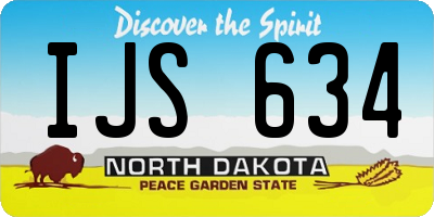 ND license plate IJS634