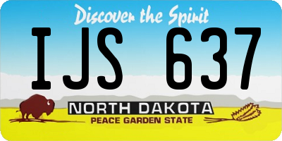 ND license plate IJS637