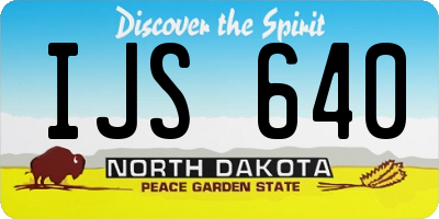 ND license plate IJS640