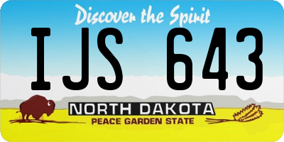 ND license plate IJS643
