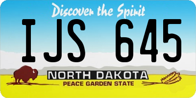 ND license plate IJS645