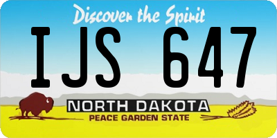 ND license plate IJS647