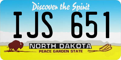 ND license plate IJS651