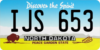 ND license plate IJS653