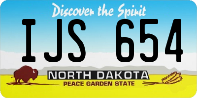 ND license plate IJS654