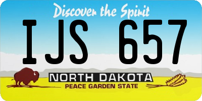 ND license plate IJS657