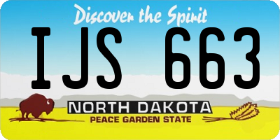 ND license plate IJS663
