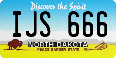 ND license plate IJS666