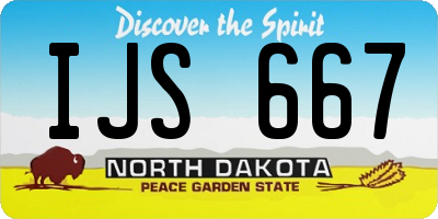 ND license plate IJS667