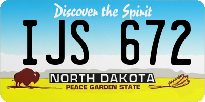 ND license plate IJS672