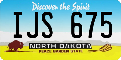 ND license plate IJS675