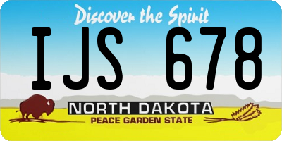 ND license plate IJS678