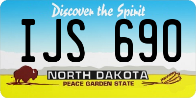 ND license plate IJS690