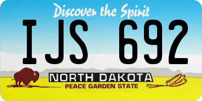 ND license plate IJS692