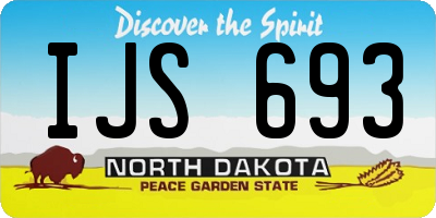ND license plate IJS693
