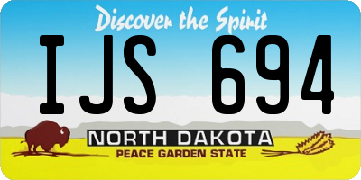ND license plate IJS694