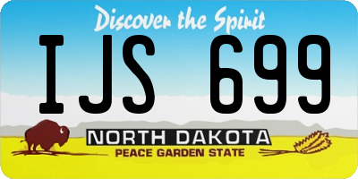 ND license plate IJS699