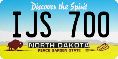 ND license plate IJS700