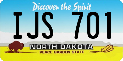 ND license plate IJS701