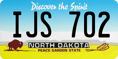 ND license plate IJS702